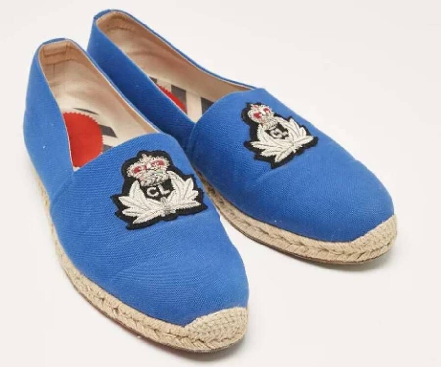 Christian Louboutin Pre-owned Canvas flats Blue Heren