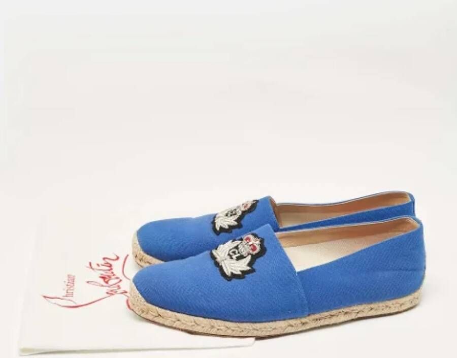 Christian Louboutin Pre-owned Canvas flats Blue Heren