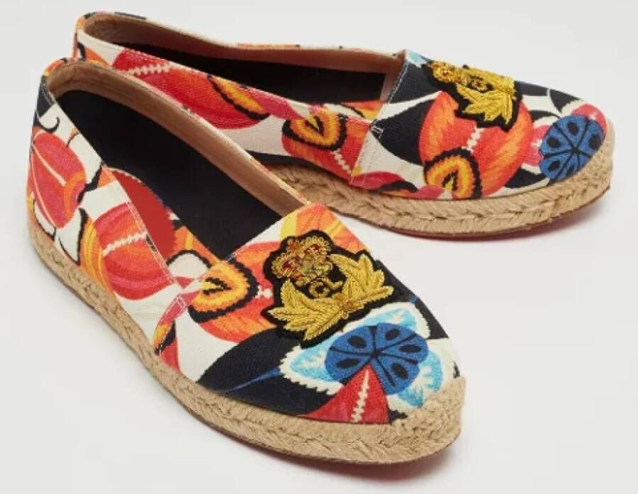 Christian Louboutin Pre-owned Canvas flats Multicolor Dames