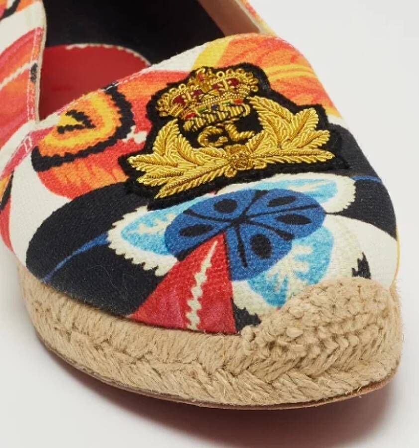 Christian Louboutin Pre-owned Canvas flats Multicolor Dames