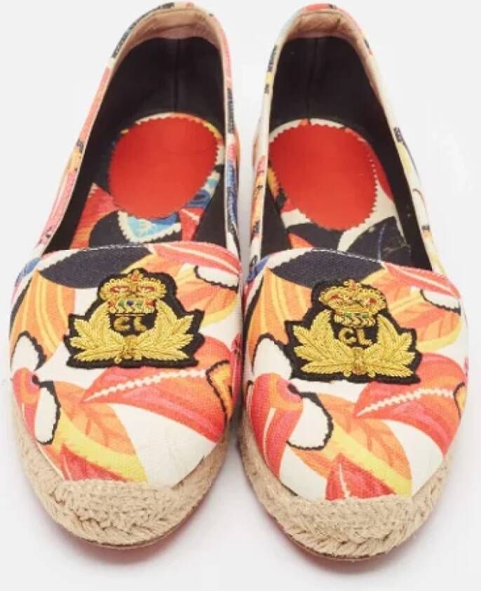 Christian Louboutin Pre-owned Canvas flats Multicolor Dames