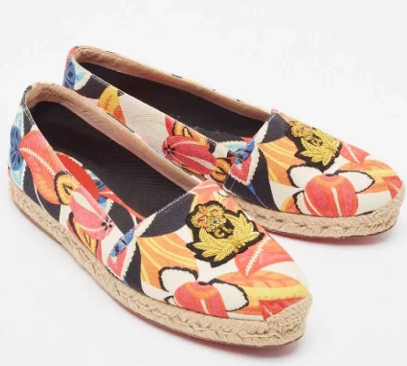 Christian Louboutin Pre-owned Canvas flats Multicolor Dames