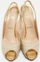 Christian Louboutin Pre-owned Canvas heels Beige Dames - Thumbnail 3