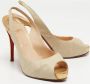 Christian Louboutin Pre-owned Canvas heels Beige Dames - Thumbnail 4