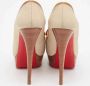 Christian Louboutin Pre-owned Canvas heels Beige Dames - Thumbnail 4