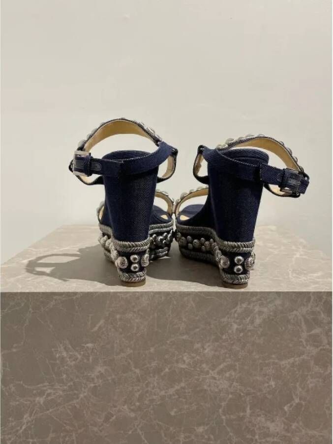 Christian Louboutin Pre-owned Canvas sandals Blue Dames