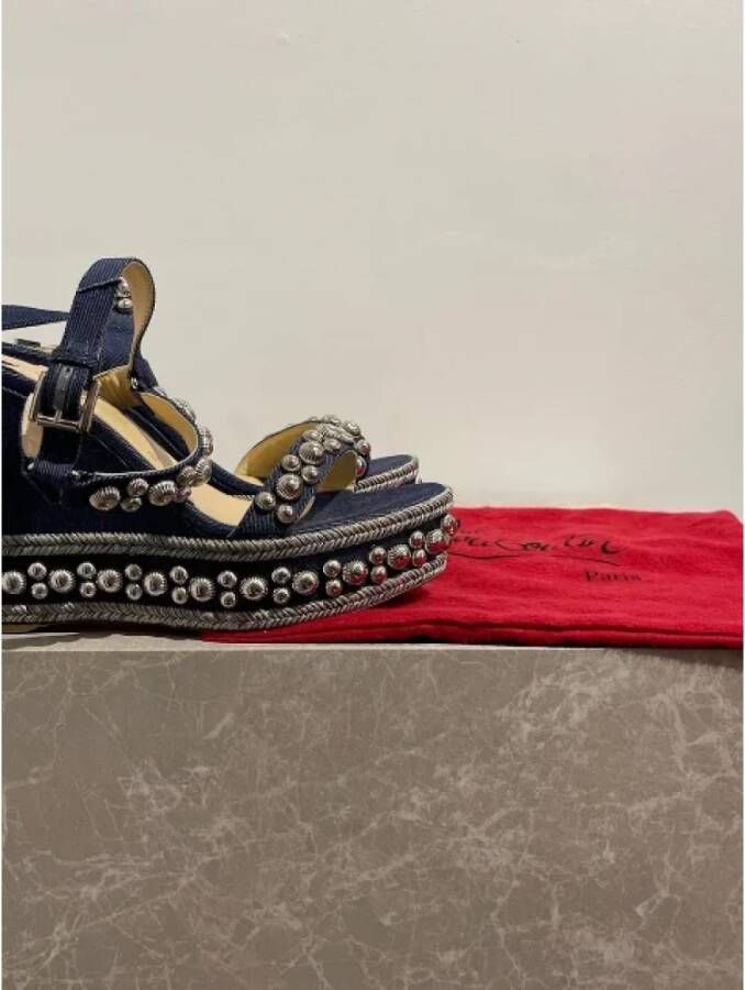 Christian Louboutin Pre-owned Canvas sandals Blue Dames