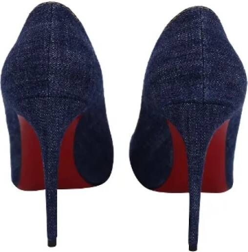 Christian Louboutin Pre-owned Cotton heels Blue Dames