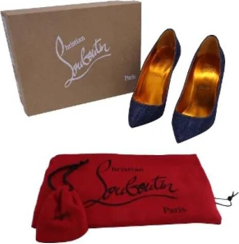 Christian Louboutin Pre-owned Cotton heels Blue Dames