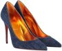 Christian Louboutin Pre-owned Cotton heels Blue Dames - Thumbnail 3