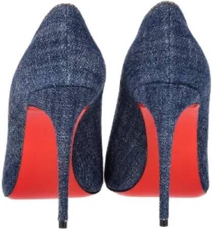 Christian Louboutin Pre-owned Cotton heels Blue Dames