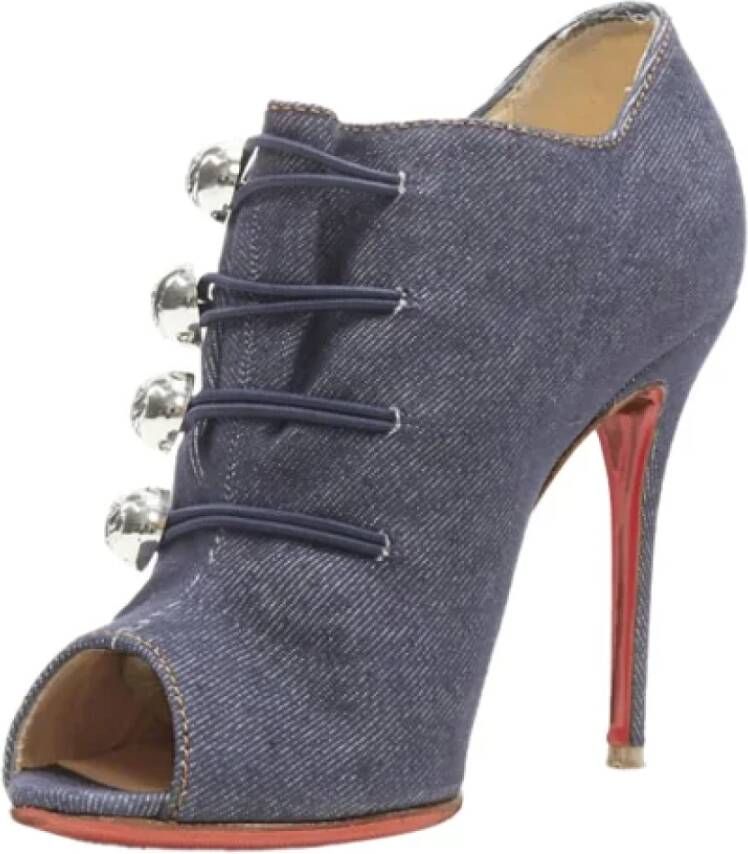 Christian Louboutin Pre-owned Denim boots Blue Dames