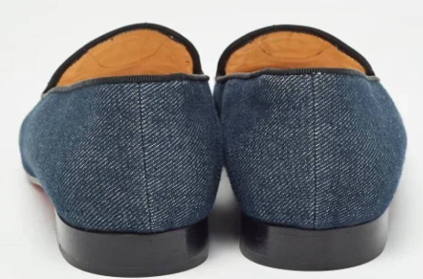 Christian Louboutin Pre-owned Denim flats Blue Dames