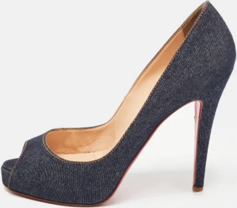 Christian Louboutin Pre-owned Denim heels Blue Dames