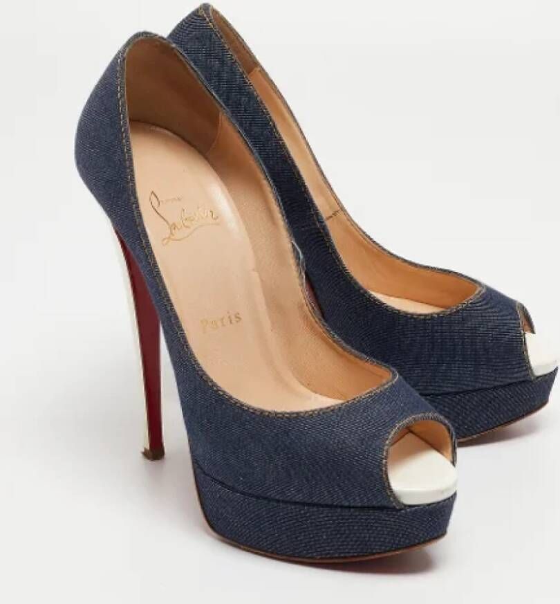 Christian Louboutin Pre-owned Denim heels Blue Dames