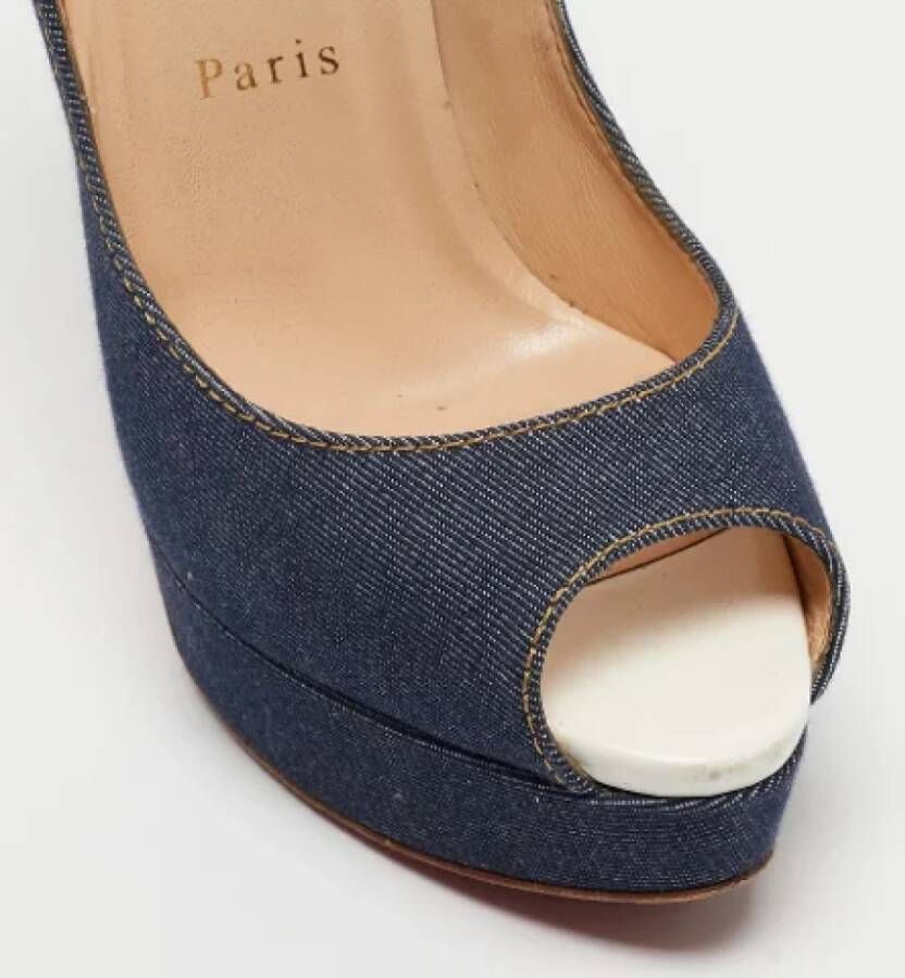 Christian Louboutin Pre-owned Denim heels Blue Dames