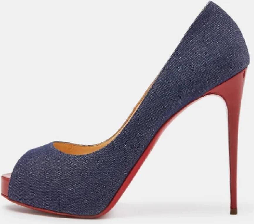 Christian Louboutin Pre-owned Denim heels Blue Dames