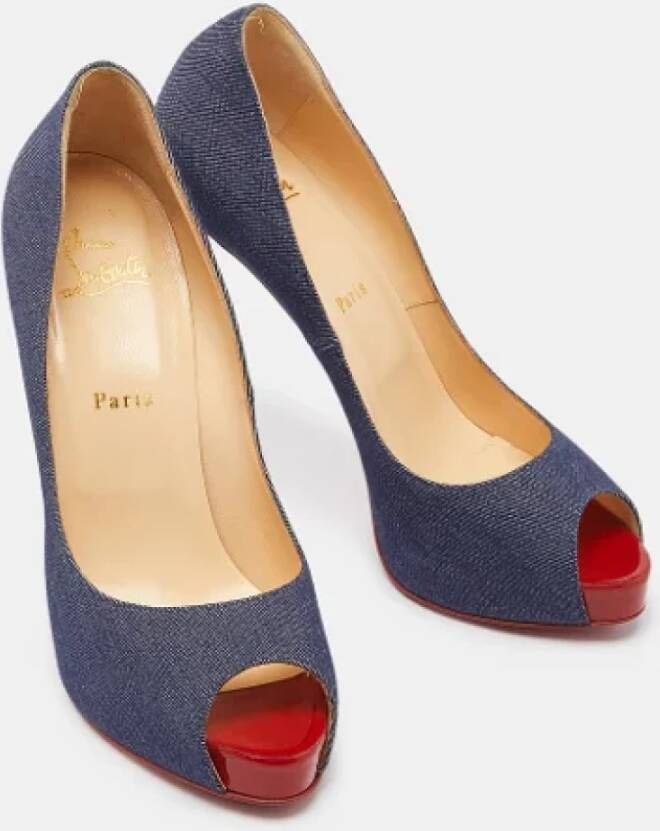 Christian Louboutin Pre-owned Denim heels Blue Dames