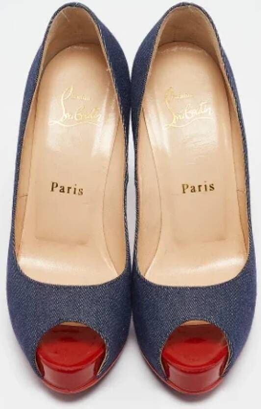 Christian Louboutin Pre-owned Denim heels Blue Dames