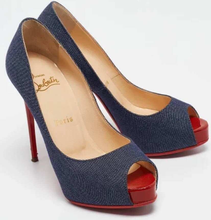 Christian Louboutin Pre-owned Denim heels Blue Dames