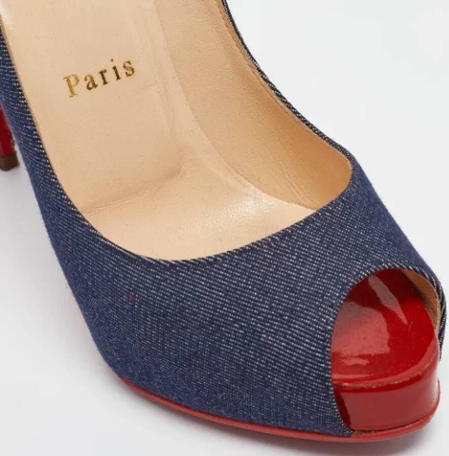 Christian Louboutin Pre-owned Denim heels Blue Dames