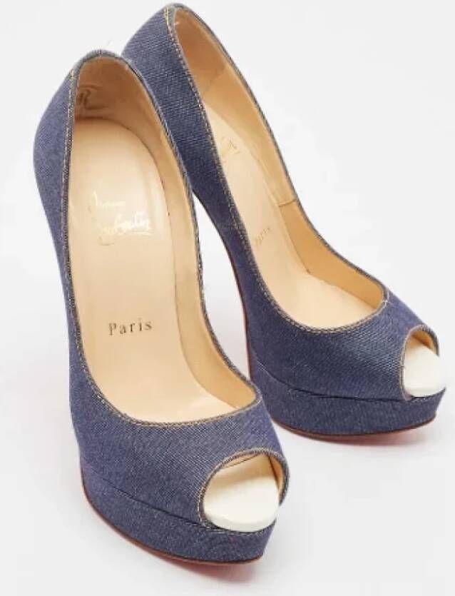 Christian Louboutin Pre-owned Denim heels Blue Dames