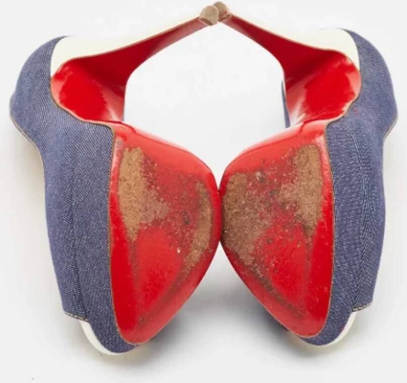 Christian Louboutin Pre-owned Denim heels Blue Dames