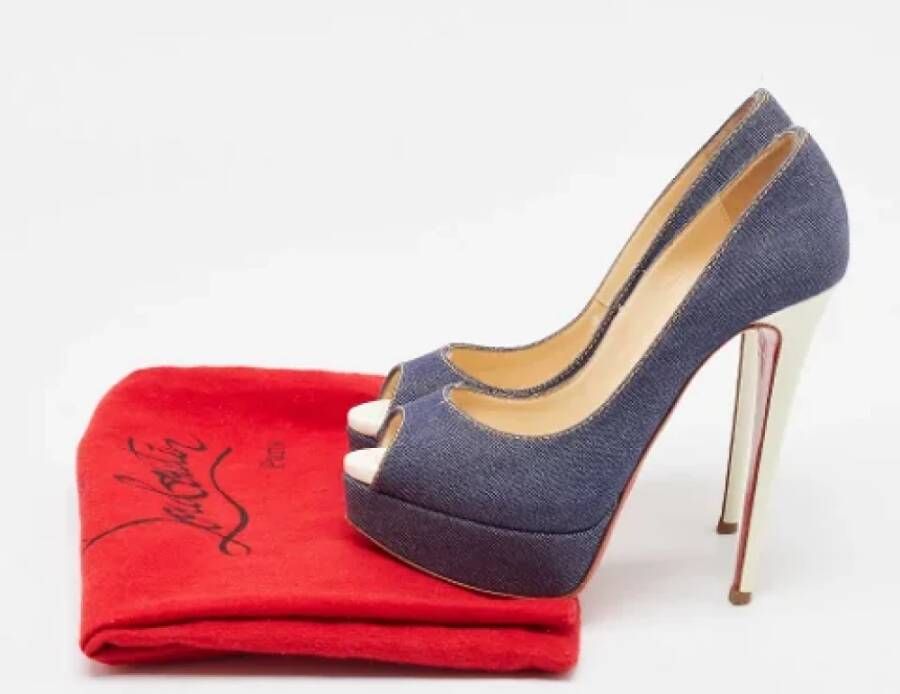 Christian Louboutin Pre-owned Denim heels Blue Dames