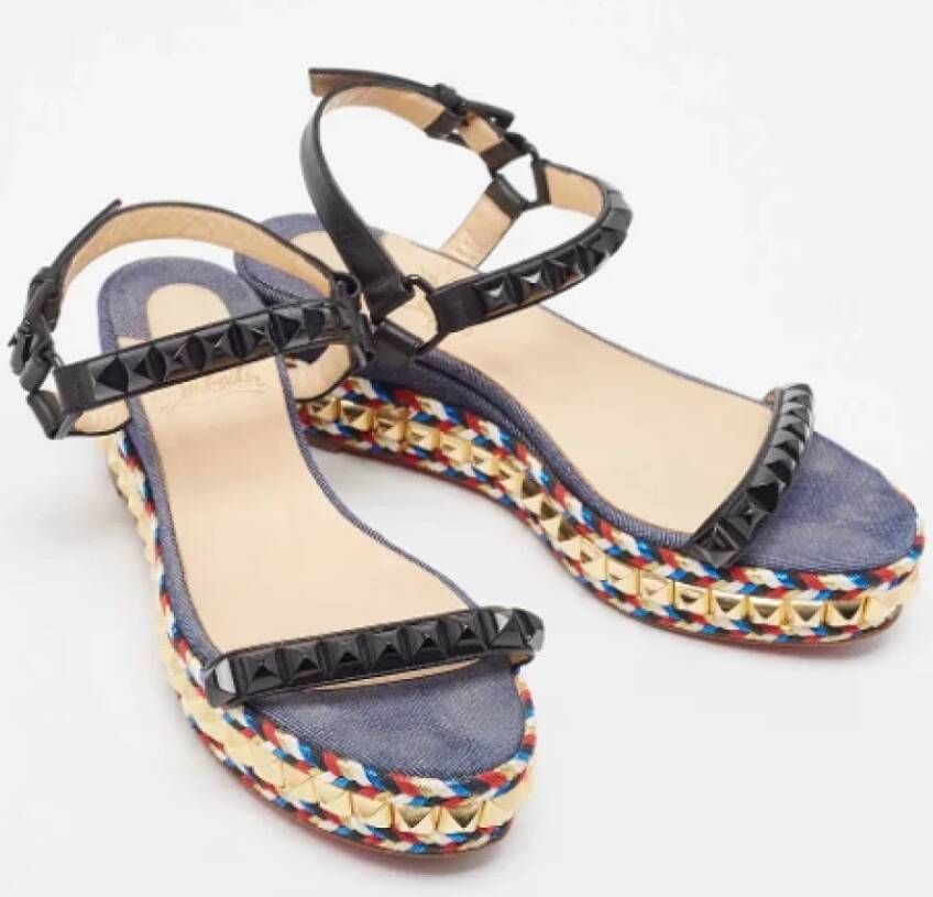 Christian Louboutin Pre-owned Denim sandals Black Dames