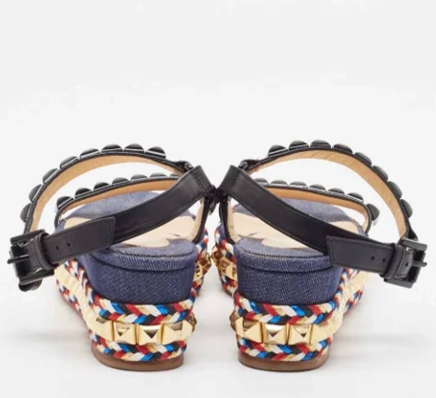 Christian Louboutin Pre-owned Denim sandals Black Dames