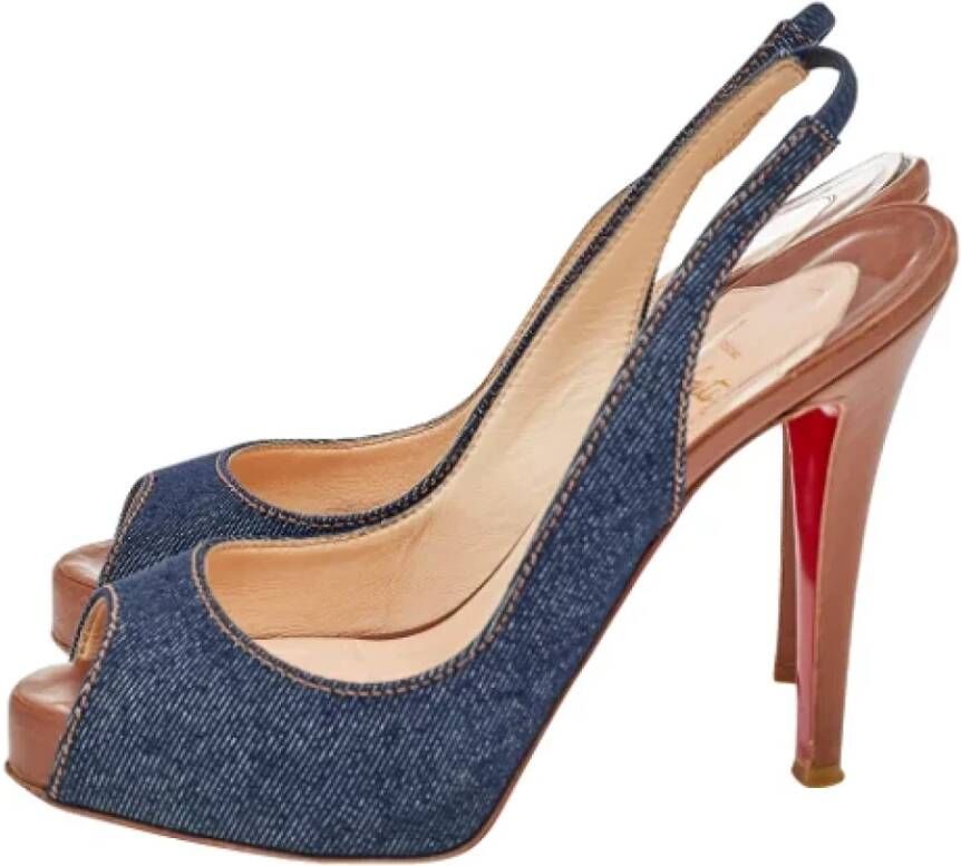 Christian Louboutin Pre-owned Denim sandals Blue Dames