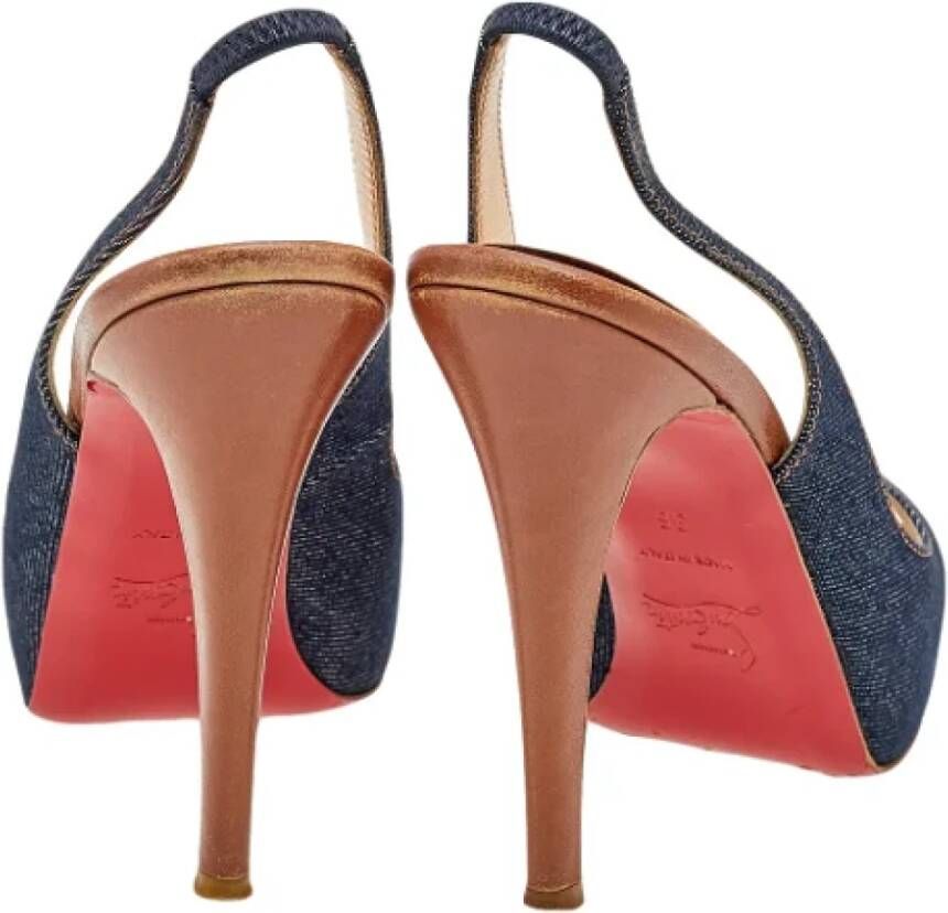 Christian Louboutin Pre-owned Denim sandals Blue Dames