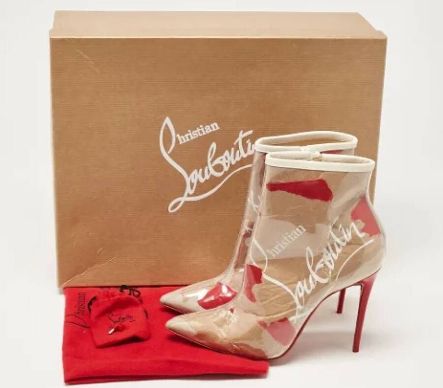 Christian Louboutin Pre-owned Fabric boots Beige Dames