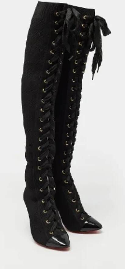 Christian Louboutin Pre-owned Fabric boots Black Dames