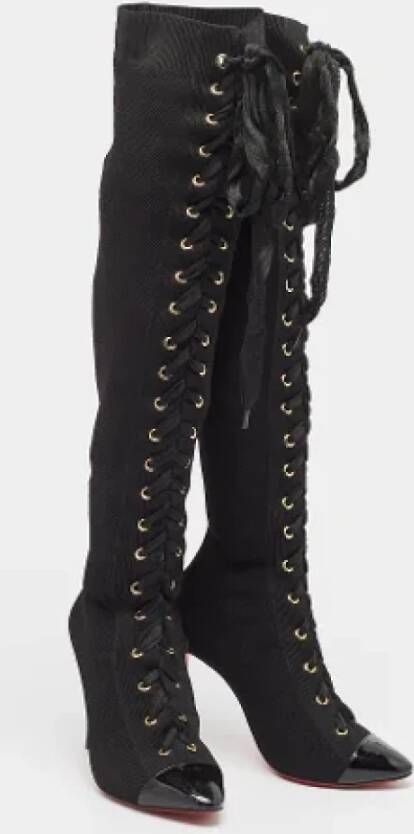 Christian Louboutin Pre-owned Fabric boots Black Dames