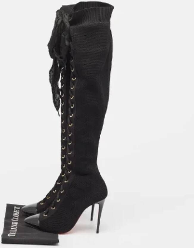 Christian Louboutin Pre-owned Fabric boots Black Dames