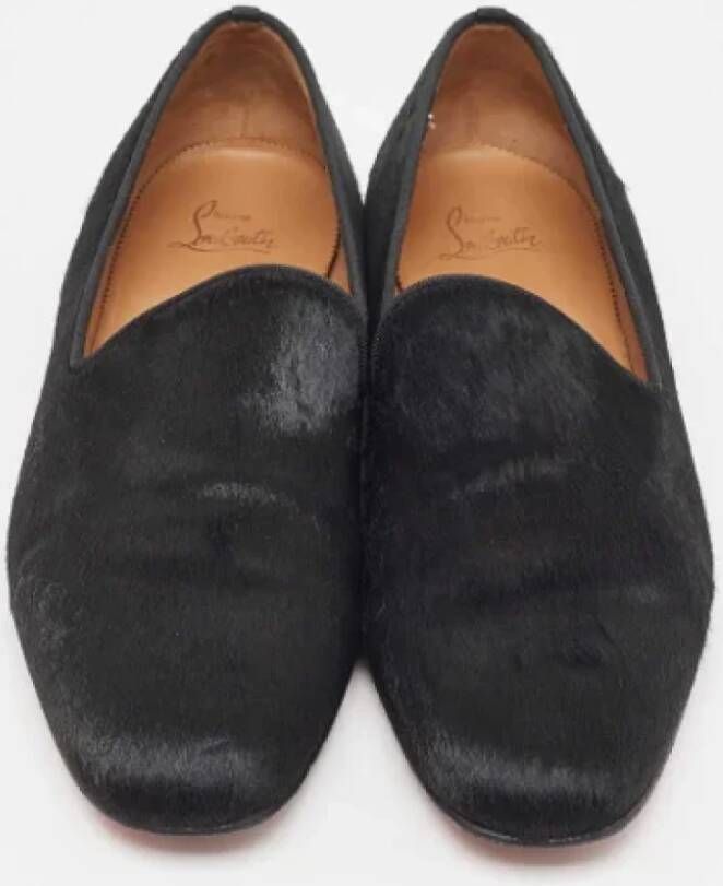 Christian Louboutin Pre-owned Fabric flats Black Dames