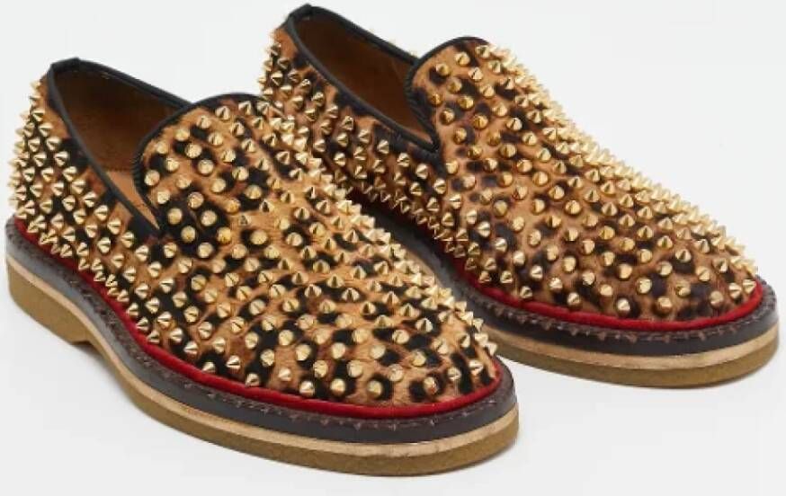 Christian Louboutin Pre-owned Fabric flats Brown Heren