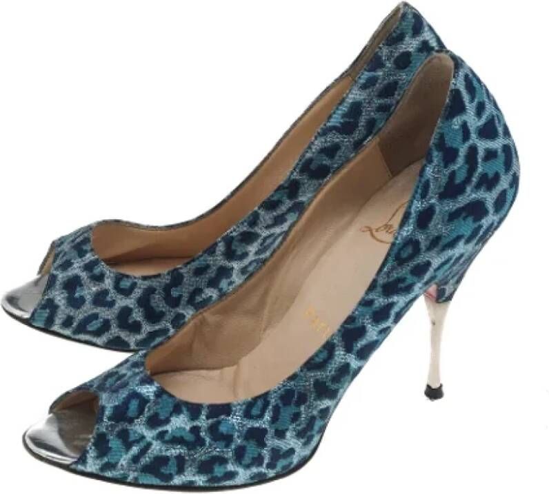 Christian Louboutin Pre-owned Fabric heels Blue Dames