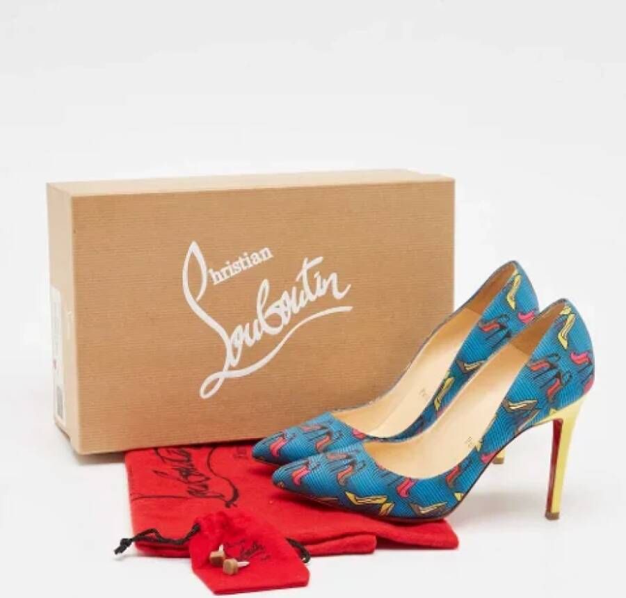 Christian Louboutin Pre-owned Fabric heels Blue Dames