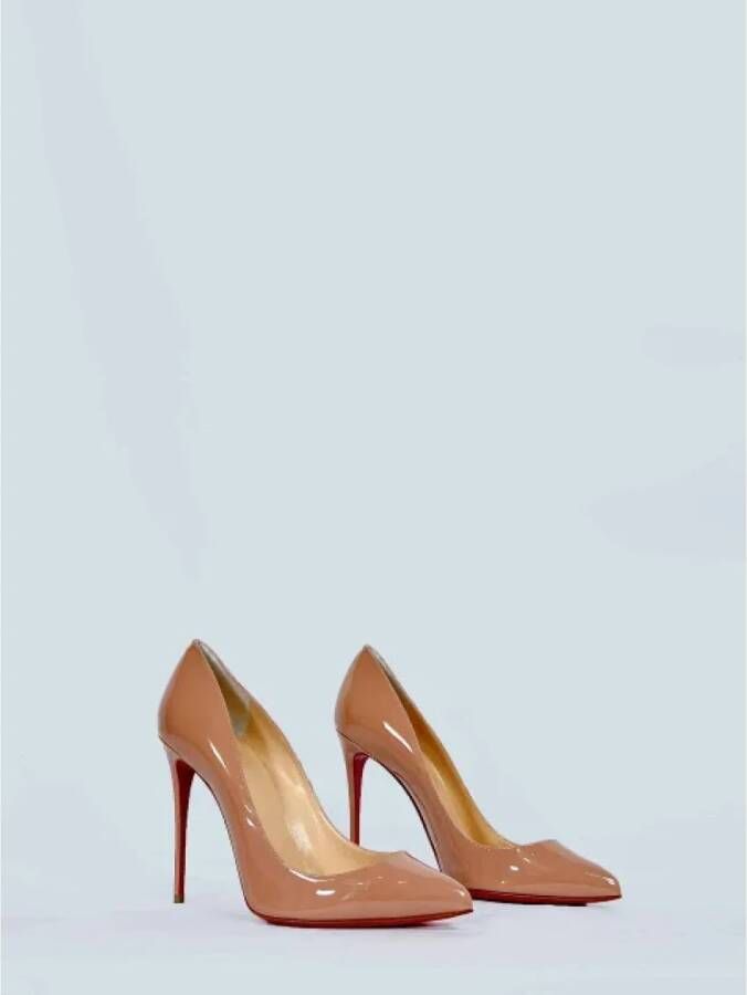 Christian Louboutin Pre-owned Fabric heels Brown Dames