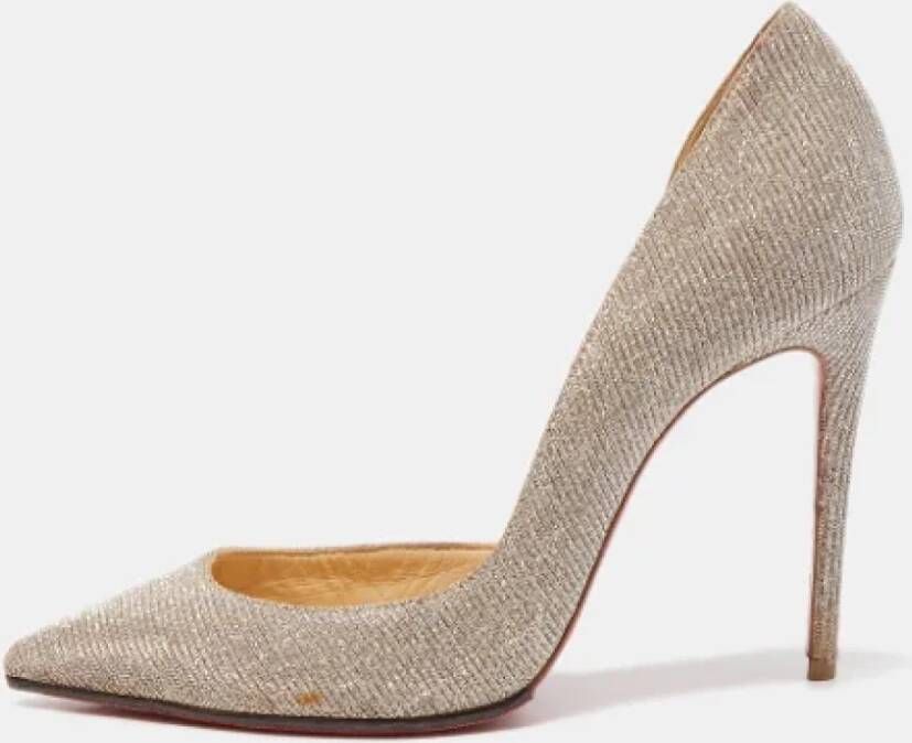 Christian Louboutin Pre-owned Fabric heels Gray Dames