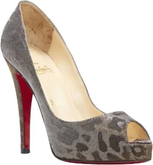 Christian Louboutin Pre-owned Fabric heels Gray Dames