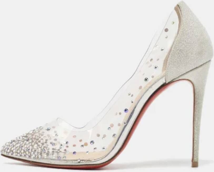 Christian Louboutin Pre-owned Fabric heels Gray Dames