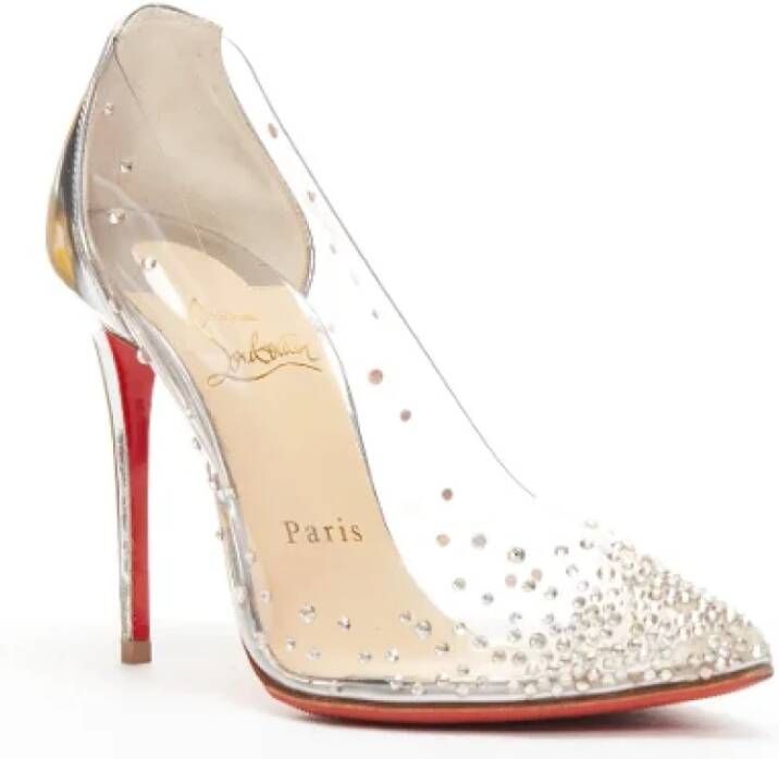 Christian Louboutin Pre-owned Fabric heels Gray Dames