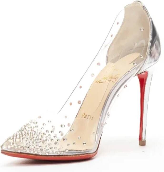 Christian Louboutin Pre-owned Fabric heels Gray Dames