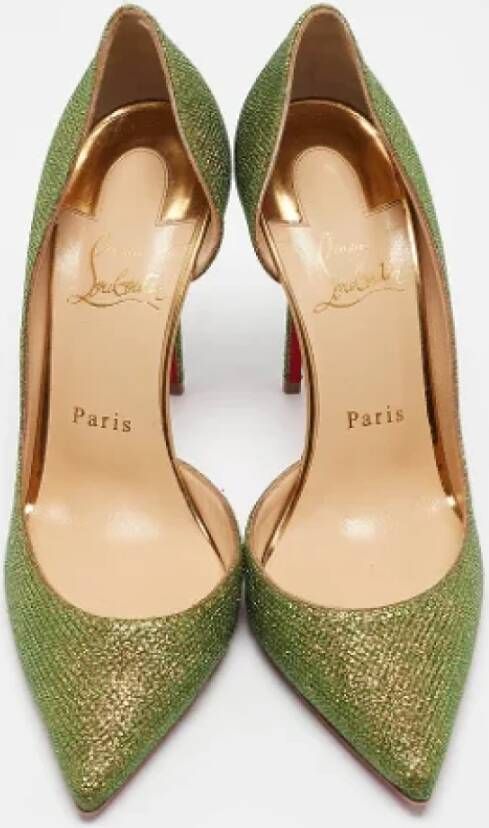 Christian Louboutin Pre-owned Fabric heels Green Dames