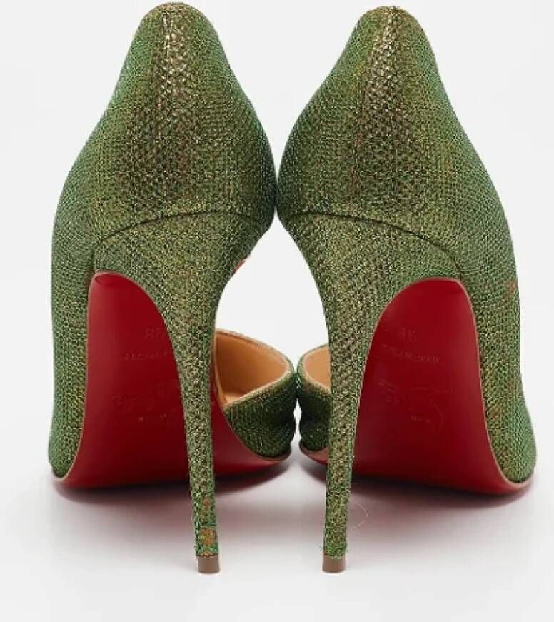 Christian Louboutin Pre-owned Fabric heels Green Dames