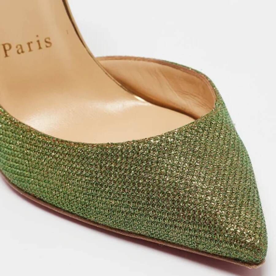 Christian Louboutin Pre-owned Fabric heels Green Dames