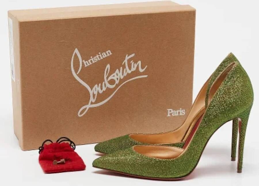 Christian Louboutin Pre-owned Fabric heels Green Dames